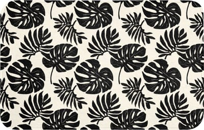 Badmat 80x50 cm - Antislip - Modern - Monstera - Zwart - Badmatten voor badkamer - Badkamermat - Douchemat - Badkamer mat