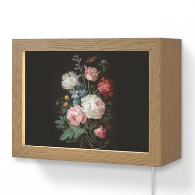 Wandlamp 20x15 cm - Oplaadbaar - Boeket - Kleurrijk - Klassiek - Wandlampen binnen woonkamer - Slaapkamer lamp met kabel - Decoratieve nachtlamp - Vloerlamp snoer