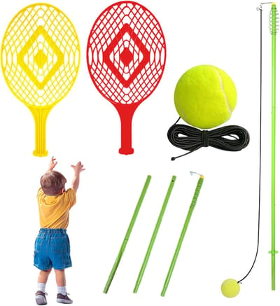 Tennistrainer Terugkaatsbal - Solo Tennis Rebounder - Individuele Training - Verbeter Slagprecisie - Hoogte 1.61m - Enkel kenmerk