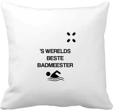 Akyol - 's werelds beste badmeester Kussen hoes - Badmeester - badmeesters - zwemmen - zwemdiploma - cadeau - kado - gift - geschenk - vaderdag - lifeguard - 40 bij 40 cm