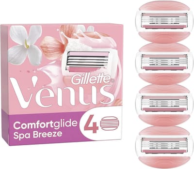 Comfortglide Spa Breeze 2-in-1 Scheermesjes voor Vrouwen - 4 Stuks met Hydraterende Scheergelstrips