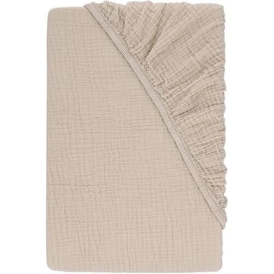 LIVARNO Mousseline hoeslaken 90-100 x 200 cm (Beige)