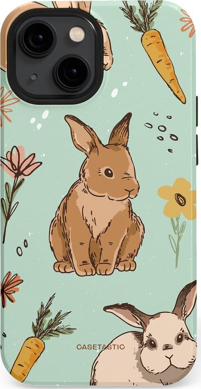 Casetastic Hoesje Geschikt voor Apple iPhone 13 Mini Magsafe - Stijlvolle Beschermende Duo-layer Case - Hop hop flapoortje