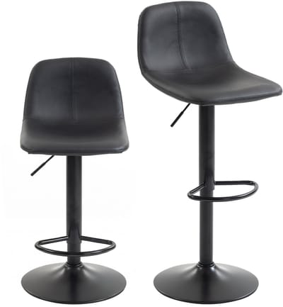 HOMCOM-Barstool-PU-44 x 37 x 104 cm-Zwart
