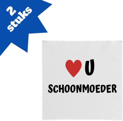 Akyol - love u schoonmoeder brillendoekjes - Schoonmoeder - de liefste schoonmoeder - moeder cadeautjes - moederdag - verjaardag - geschenk - kado - 17,8 bij 17,8 cm - 2 stuks