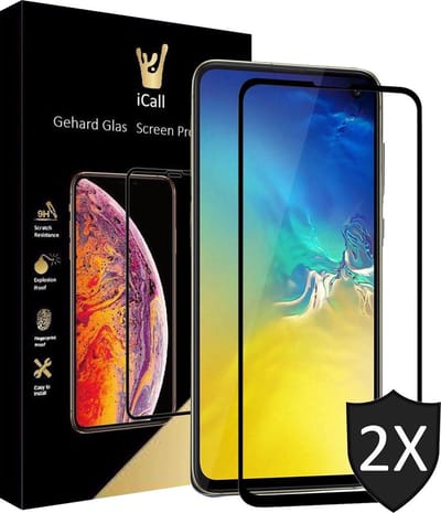2x Screenprotector geschikt voor Samsung Galaxy S10e | Full Screen Cover Volledig Beeld | Tempered Glass van iCall