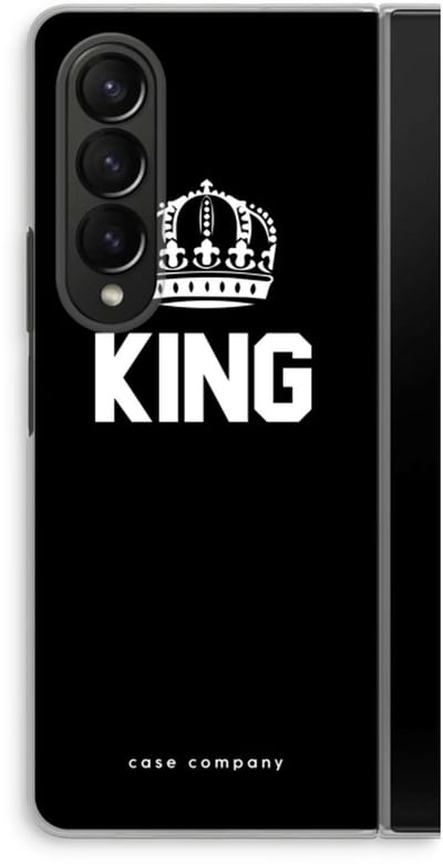 Case Company® - Hoesje geschikt voor Samsung Galaxy Z Fold4 hoesje - King zwart - Soft Cover Telefoonhoesje - Bescherming aan alle Kanten en Schermrand