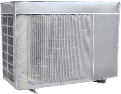 Daity 1-Pack - Airco hoes, zonnekap en regenhoes, airco omkasting，voor buitenairco, kan de airconditioner openen zonder demontage, bevestigd met elastische band aan de zijkant (zilver, 72x26x57cm/28.3x)