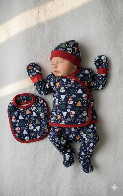 5-delige newborn kledingset - Sneeuwpop - Jongens - Newborn set - Babykleding - Babyshower cadeau - Kraamcadeau - Baby