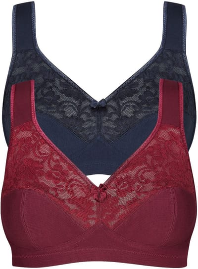 BH zonder beugel katoen Susa | duo pak | Rood en blauw