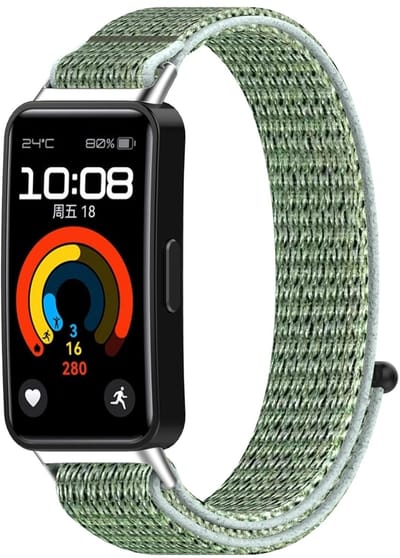 By Qubix - Sport loop nylon bandje - Groen - geschikt voor Huawei Band 10 / 9 / 8