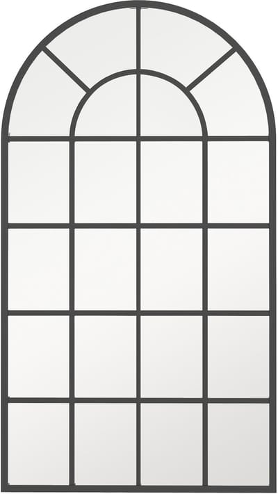 Industriële Arcade Stijl Glazen Spiegel met Arcade Metaal Zwart – 110 x 65 cm