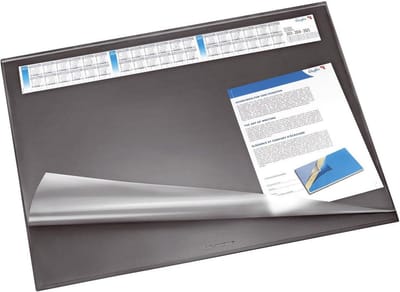 Bureauonderlegger - Schrijftafel mat - Bureau organiseren - Met 3-jaars kalender - 65 x 52 cm - Zwart