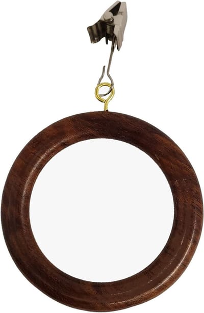 Houten Gordijnringen - Haken Clips - Gordijnen Ophangen - Natuurlijke Houtnerf - 12 Stuks - Mat Bruin