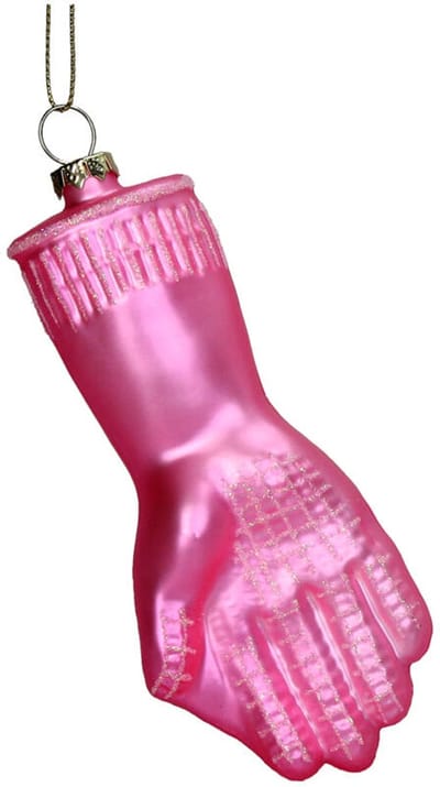 HD Collection kerst ornament kerst hanger schoonmaak handschoen roze 13 cm