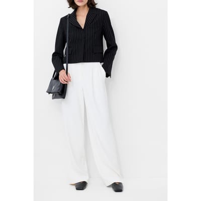 French Connection Morgan Tailored Cropped Blazer Black Winter White Maat: 16 | Blazers Outlet | Dames | Zwart