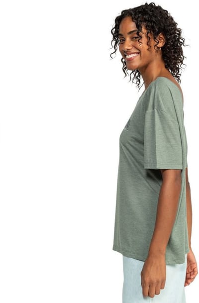 Roxy Beach Band T-shirt Met Korte Mouwen Groen XL Vrouw