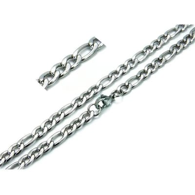 Aramat Jewels | Halskettingen | Stalen Figaro Ketting 5mm – Tijdloos Design Zilverkleurig RVS Unisex | | | |5mm | Staal | Volwassenen | Verkleurd niet