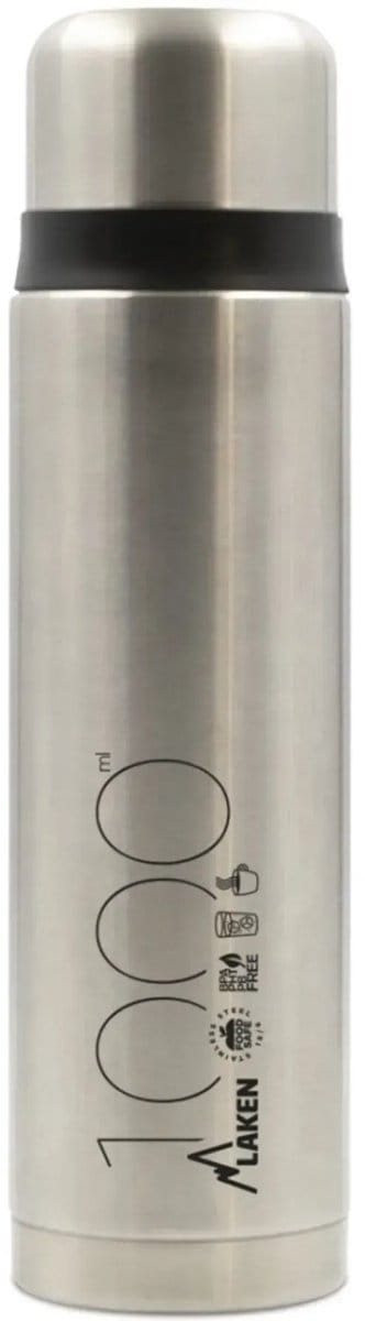 Laken thermosfles roestvrijstaal RVS kleur 1.0L met drinkmok, dubbelwandige rvs drinkfles