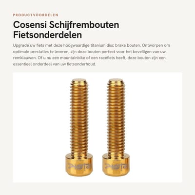 Dailygoods- Schijfrembouten Titaniumlegering - M6 x 25mm - Remklauw Vastzetten - Fietsonderhoud - 2 Stuks - Inclusief Montagebeugels - Rembouten