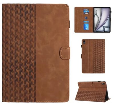 Hoes voor iPad Air 11 inch M2 2024 / Air 6 / Air 5 2022 / Air 4 2020 10,9 inch, Multi-Angle Folio Case met Auto Sleep/Wake-Tablet Hoes, Bruin
