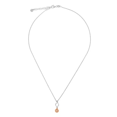 Orphelia 'Maite' Dames 925 Sterling Zilveren Ketting met Hanger - Zilver/Roze ZK-7376