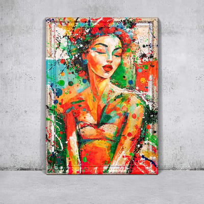 Canvas schilderij landschapsformaat handgeschilderd kleur van haar dromen romantisch – YS-Art Gallery – Romantische wanddecoratie voor woonkamer – Modern schilderij voor slaapkamer