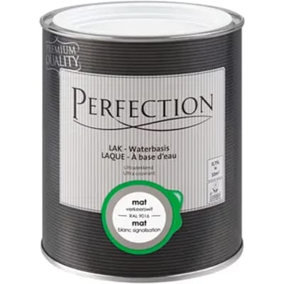 Perfection Houtlak Ultradekkend - Mat - Verkeerswit Ral 9016 - 750ml