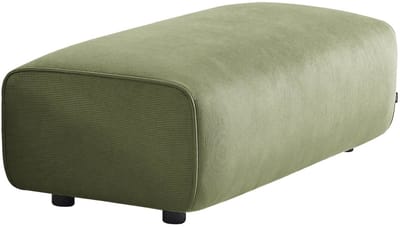sweeek - Poef, module voor bank, voetenbank voor hoekbank 2-zits in ribfluweel, l 123 x d 60 x h 41cm - wallas