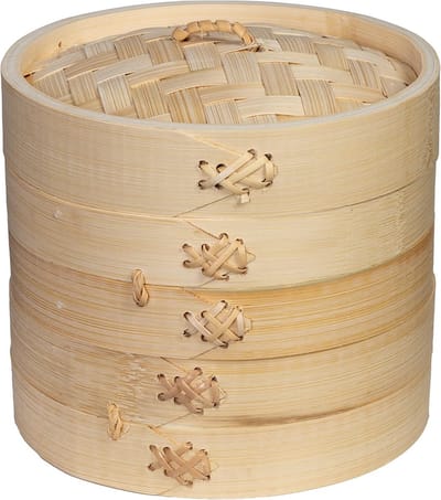 3-delige bamboe stoompan - 15 cm - Ideaal voor gezond koken