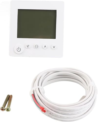 Temperatuurregelaar LCD - Thermostaat Bedieningspaneel - Verwarming Instellen - Nauwkeurige Temperatuurregeling - 86 x 90 x 27 mm - Wit