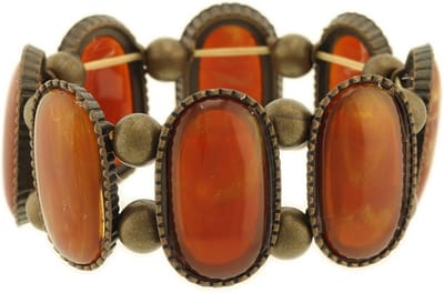 Behave - Vintage armband bruin - Boho stijl - Elastisch - 20 cm