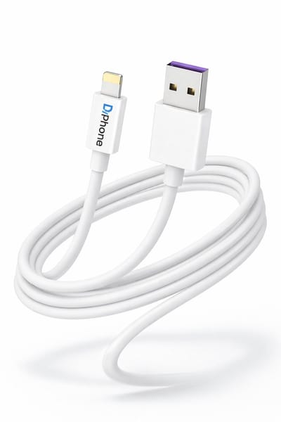 DrPhone® - 1 Meter Lightning naar USB kabel Oplaadkabel - TPE - Geschikt voor Apple iPhone / iPad Smartphones / Tablets/ Oortjes - Wit
