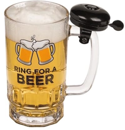 Bierglas met Bel - Transparant - 5 x 7 cm - Kunststof - Voor Bierliefhebbers