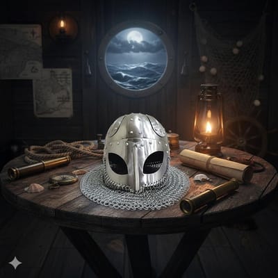 Viking Helm - Middeleeuwse Helm - Historische Re-enactment - 18 Gauge Staal - Maat M - Zilver