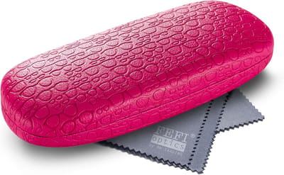 Brillenhoesje Hardcase - Brillenkoker Opbergdoos - Veilige Bescherming - Embossed Design - Maat M - Roze