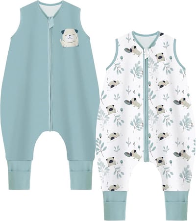 Zomerslaapzak met Voeten voor Baby en Peuter, 0.5 Tog, 100% Katoen, Slaapkleding voor Jongens en Meisjes