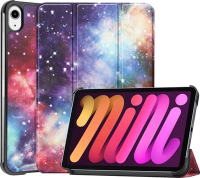 Hoesje - Geschikt voor Apple iPad Mini 6 (2021) - 8.3 inch - 6e Generatie - Dun & Stevig - Trifold Bookcase - Hard Cover - Hardcover Book Case - Tablet Hoes - Galaxy
