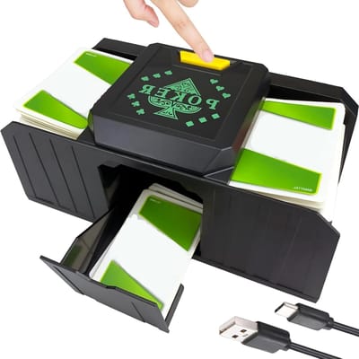 Kaartschudmachines - Elektronische casino pokerkaartmixer, automatische lage ruis kaartmixer met automatische detectie 2 bruggen, elektrische batterijmixer - willekeurige kaartsorteerder voor 1 of