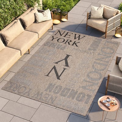 Tapiso Melissa Vloerkleed Bruin Binnen Buiten Tapijt voor Terras Tuin Balkon Maat- 160x230