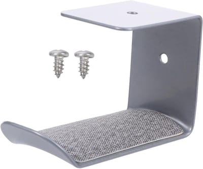 Koptelefoon Hanger - Hoofdtelefoonhouder Bureau - Koptelefoon Opbergen - Onder Bureau Montage - 9x6x4 cm - Zilver