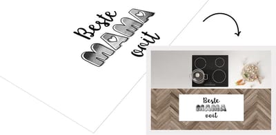 Keukenloper - Loper keuken - Spreuken - Quotes Beste Mama Ooit - Moeder - Moederdag - zwart wit - 120x50 cm - Keukenloper vinyl