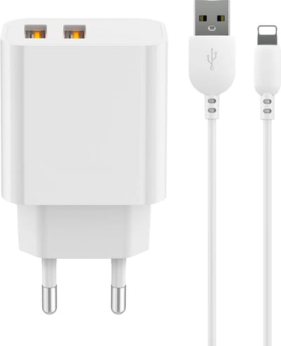 Oplader geschikt voor iPhone - Lightning - 1 Meter - 2 Poorten - Usb Stekker - Set