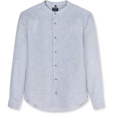 OLYMP Casual Overhemd, Regular Fit, Opstaande kraag, Koningsblauw