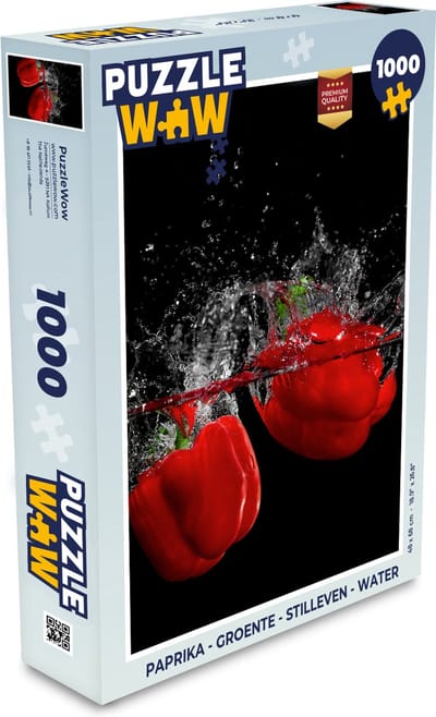 Puzzel Paprika - Groente - Stilleven - Water - Rood - Legpuzzel - Puzzel 1000 stukjes volwassenen
