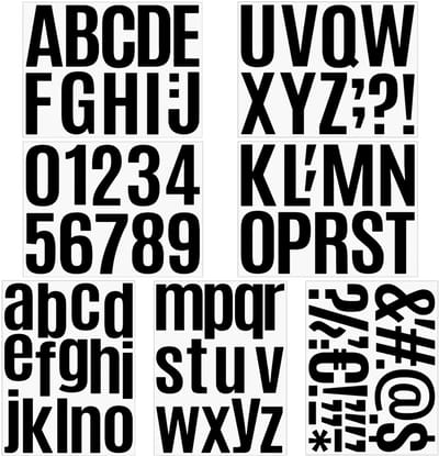 Dailygoods- Briefstickers Groot - Zelfklevende Letterstickers - Vinyl Alphabet Stickers - Waterdichte Stickers - 7 Vellen - 29x22 cm