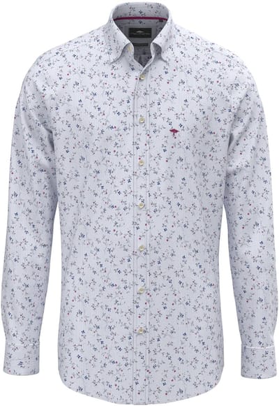Fynch Hatton - Lange mouw overhemd - Mannen - M - Blauw - Katoen - 1607-8603