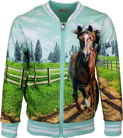 S&C Bombervestje Paard groen Kids & Kind Meisjes Roze - Maat: 98/104