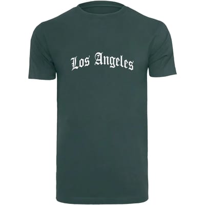 Mister Tee T-Shirt Los Angeles Wording Tee MT1578 Bottlegreen-XS