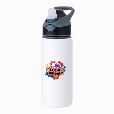 Hacebo® - Mama cadeau - waterfles met rietje zwart - cadeautje - met opdruk - Verjaardag - Moederdag - Mama cadeau - Mama cadeautjes - Moederdag cadeau - Mama cadeautjes verjaardag - liefste Mama - water fles - 650ML